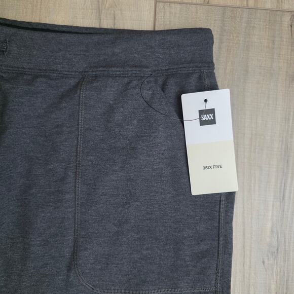 SAXX 3Six Five Lounge Sweatpant Black Heather(Dark Gray) Pants Men Sz XL NWT - Picture 8 of 12